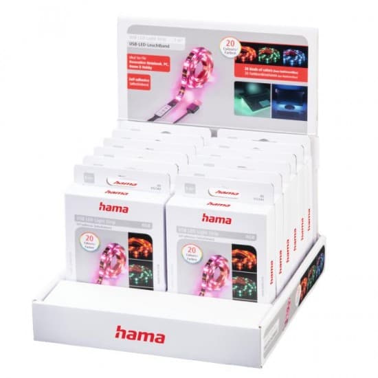 Hama 12344 USB LED RGB Light Strip with Integrated Control Unit (1m)