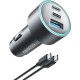  Anker 535 Bundle Of 3.2 Ft C- C Cable Car Charger (67W) (Gray)