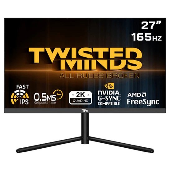 Twisted Minds 27 inch" Flat ,QHD ,165Hz ,Fast IPS, 0.5MS, HDMI2.1 , HDR Gaming Monitor