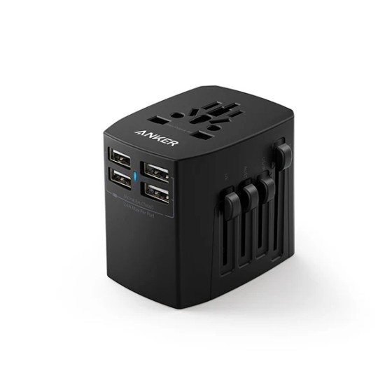 Anker Universal Travel Adapter with 4 USB (Black)