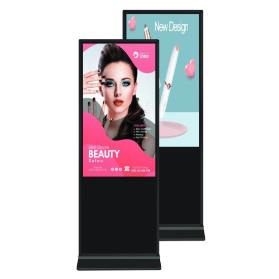 55 inch" Floor Standing Super Slim Double- Side IR Touch Screen All in One