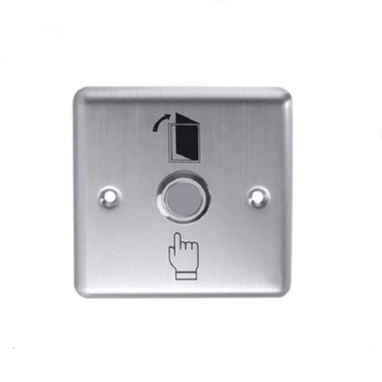 ELOCK Exit Button, Flush Stainless Steel, Square Style, Single Pole