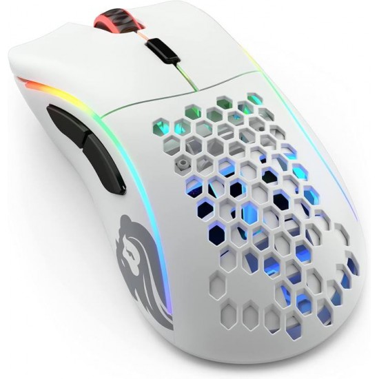 Glorious Model D Wireless Gaming Mouse White Ergonomic Mouse Honeycomb (Matte White)