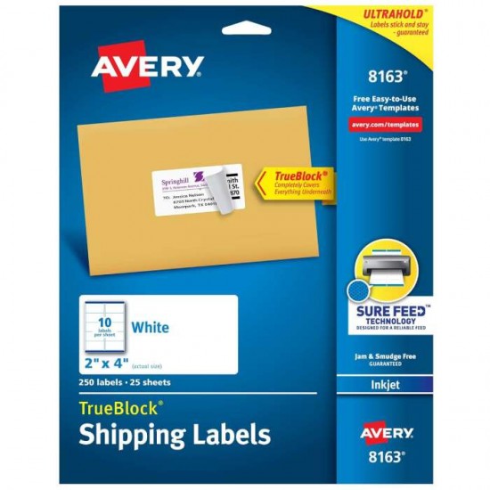 Avery Blockout Shipping Label White/Black