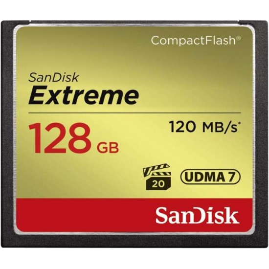  SanDisk Extreme CF 128GB, 120 MB/S, 85 MB/S WRITE UDMA7