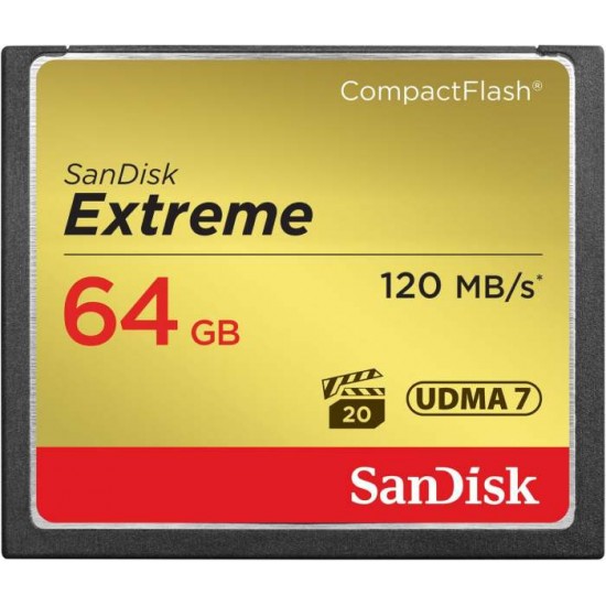  SanDisk Extreme CF 64GB, 120 MB/S, 85 MB/S WRITE UDMA7