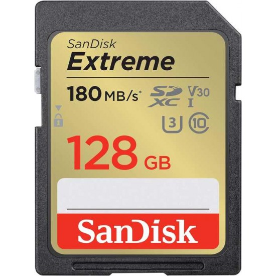 SanDisk Extreme 128GB SDHC/SDXC Card  150 MB/S,  V30,  UHS 1
