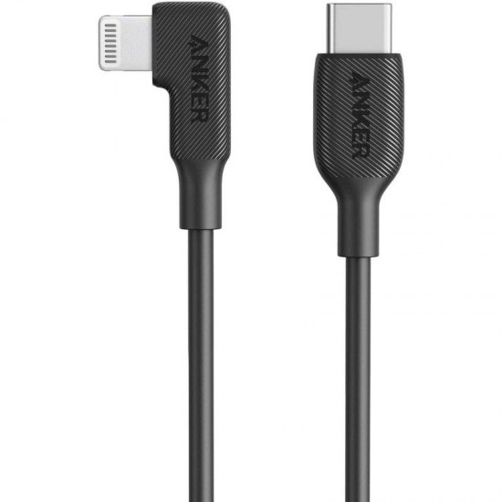 Anker C To Right Angle Lightning Cable 3ft Black, Part Number: AN.Y2360H11.BK