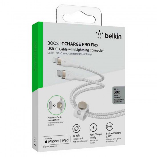 Belkin Boostcharge Pro Flex USB C Cable with Lightning Connector - 3M