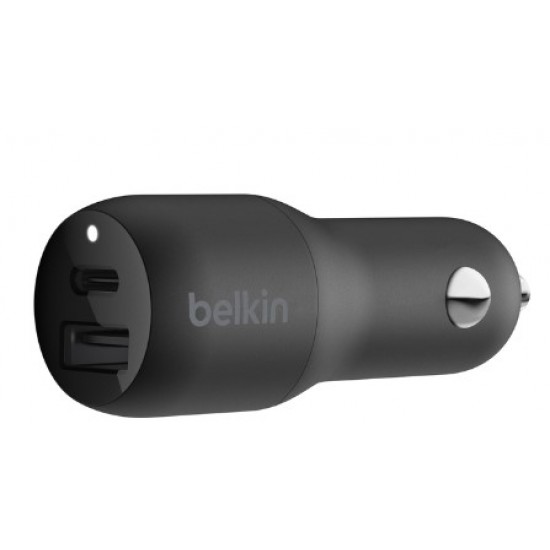 Belkin BoostCharge 32W USB-C PD + USB-A Car Charger, Part Number:CCB003btBK