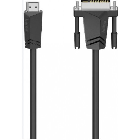 Hama Connecting Cable, HDMI Plug - DVI/D Plug, 1.5Mtr