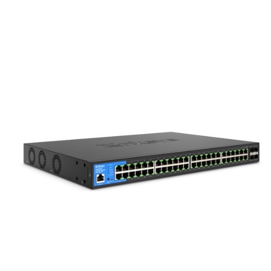 Linksys 48-Port Managed Gigabit PoE+ Switch with 4 10G SFP+ Uplinks 740W TAA Compliant, Part Number : LGS352MPC