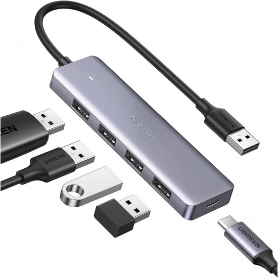 UGreen USB Hub 4 Port USB 3.0 Ultra Slim Data Hub USB 3.0 Splitter Aluminum Multiple USB Extension Dock